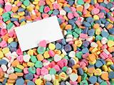 Background of Candy Hearts With Blank Card
