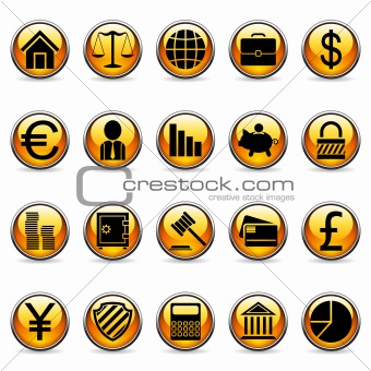 Vector business and finance buttons.