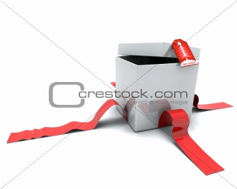 Gift Box with Ribbon and Tag