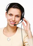 Smiling young woman - operator.Customer support.