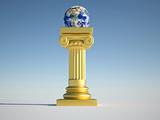 Earth globe on column