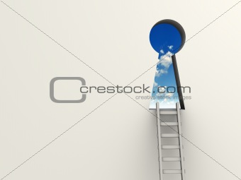 Keyhole and ladder