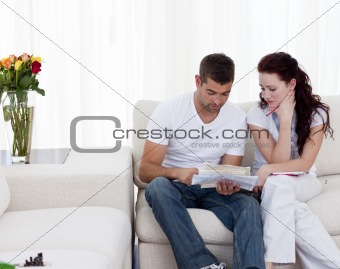 Couple doing their bills