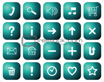 Buttons with symbols for websites.