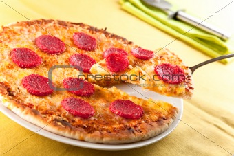 cheese and pepperoni pizza