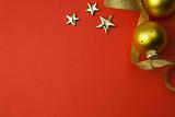 background with stars, ribbon and bauble