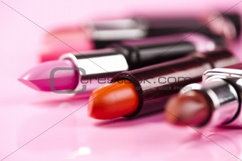 Many colored lipsticks