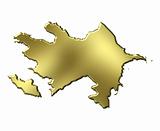 Azerbaijan 3d Golden Map