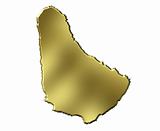 Barbados 3d Golden Map