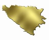 Bosnia and Herzegovina 3d Golden Map
