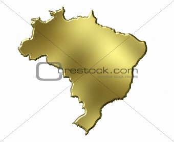 Brazil 3d Golden Map