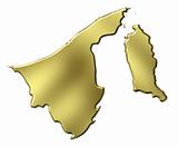 Brunei 3d Golden Map