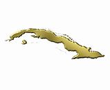 Cuba 3d Golden Map