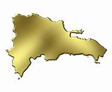 Dominican Republic 3d Golden Map