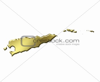 East Timor 3d Golden Map