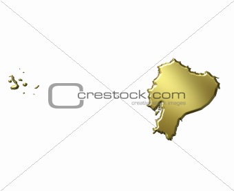 Ecuador 3d Golden Map