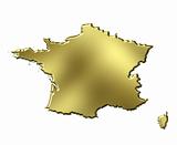 France 3d Golden Map