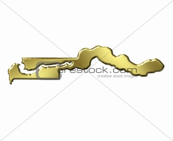 Gambia 3d Golden Map