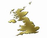 Great Britain 3d Golden Map