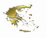 Greece 3d Golden Map