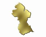Guyana 3d Golden Map