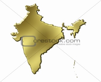 India 3d Golden Map