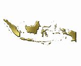 Indonesia 3d Golden Map