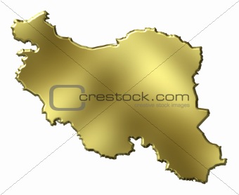 Iran 3d Golden Map