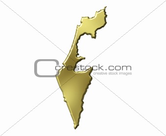 Israel 3d Golden Map