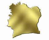 Ivory Coast 3d Golden Map