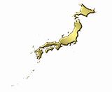 Japan 3d Golden Map