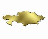 Kazakhstan 3d Golden Map