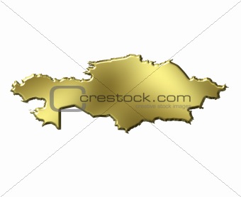 Kazakhstan 3d Golden Map