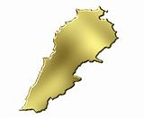 Lebanon 3d Golden Map