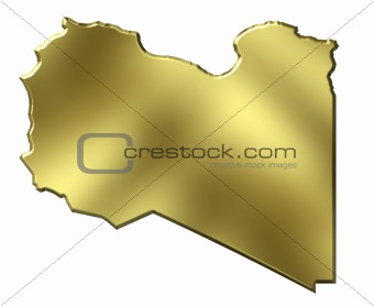 Libya 3d Golden Map