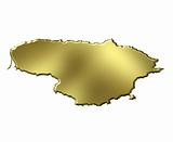 Lithuania 3d Golden Map
