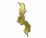 Malawi 3d Golden Map