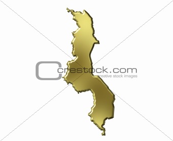 Malawi 3d Golden Map