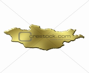Mongolia 3d Golden Map