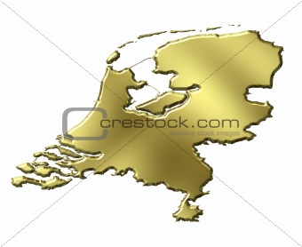 Netherlands 3d Golden Map