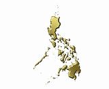 Philippines 3d Golden Map
