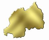 Rwanda 3d Golden Map