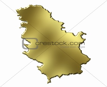 Serbia 3d Golden Map