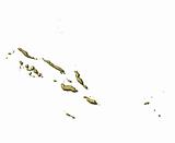 Solomon Islands 3d golden map