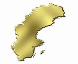 Sweden 3d Golden Map