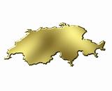 Switzerland 3d Golden Map