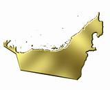 United Arab Emirates 3d Golden Map