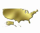 USA 3d Golden Map