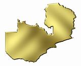 Zambia 3d Golden Map