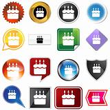 Birthday Cake Variety Icon Set